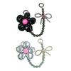 Fashion Keyring Lanyard Strap Flower Beaded Handbag Decorative Chain Sweet Cool Bag Purse Chain Bag Accessories