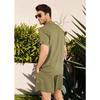 Summer Men's Cotton Linen Shirt Set Men's Casual Outdoor 2-Piece Suit and Home Clothes Pajamas Comfy Breathable Beach Short Sleeve Sets
