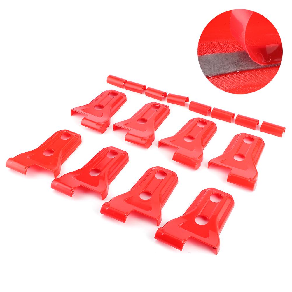 16Pcs Set Door Hinge Cover Protection Trim Fits for Jeep Wrangler JL JLU Gladiator Trunk JTRed