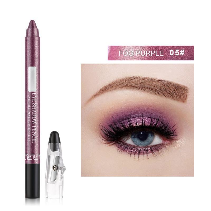 Smoky Dark Green Eyeshadow Pencil Stick 12 Colors Metallic Glitter Eye Shadow Highlighter Pen Makeup Tool Waterproof Pearlescent