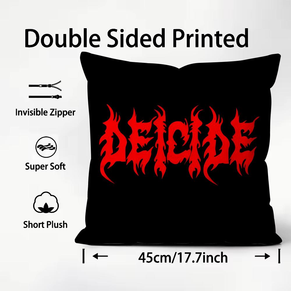 DDEICIDE Band Cushion Cover Plush Fabric Soft DoubleSided Printed Sofa Warm Winter Home Child Gift Pillow Case