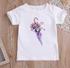 Flower Ice Cream Print New Kids Graphic T Shirts Toddler Girl Clothes White Casual Short Sleeve Tshirt Summer Polyester Fabric