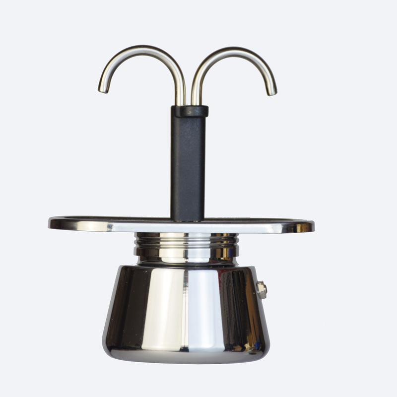 Mini Double Cup Italian-Style Stainless Steel 304 Moka Pot for Home or Camping