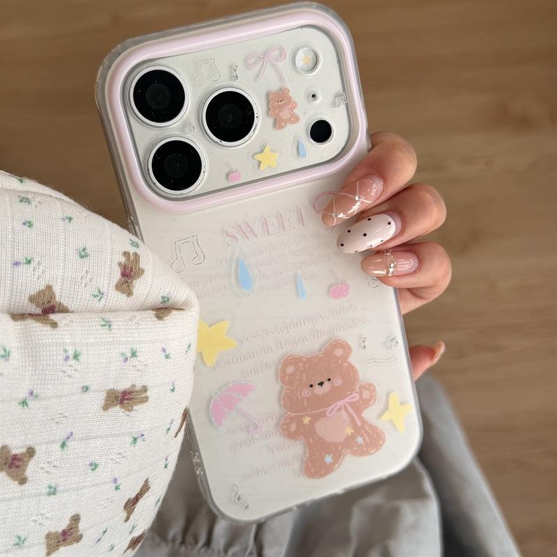 Graffiti Bear iPhone 17/16 Pro Max/15 Pro Case - Japanese Korean English Style Apple 17