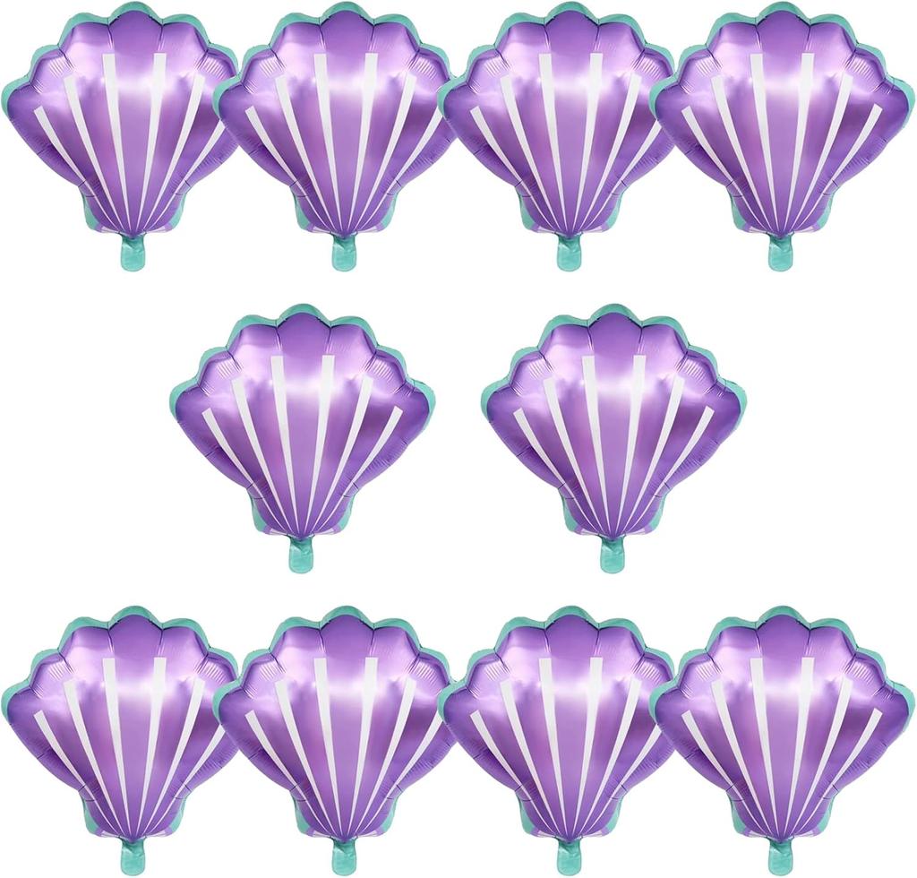 Meeresschalen Luftballons Mehrfarbige Meeresschalen Folien Mylar Ballon für Babyparty Geburtstag Ozean-Themenparty Dekorationszubehör