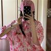 Summer Women Streetwear Printing Design Casual Top Loose Chain Single Breasted Oversized Blouses Shirt