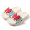2025 New Women's Bow Cool Slippers On the Run Princess Non-slip Silent Home Flat Bathroom Slippers