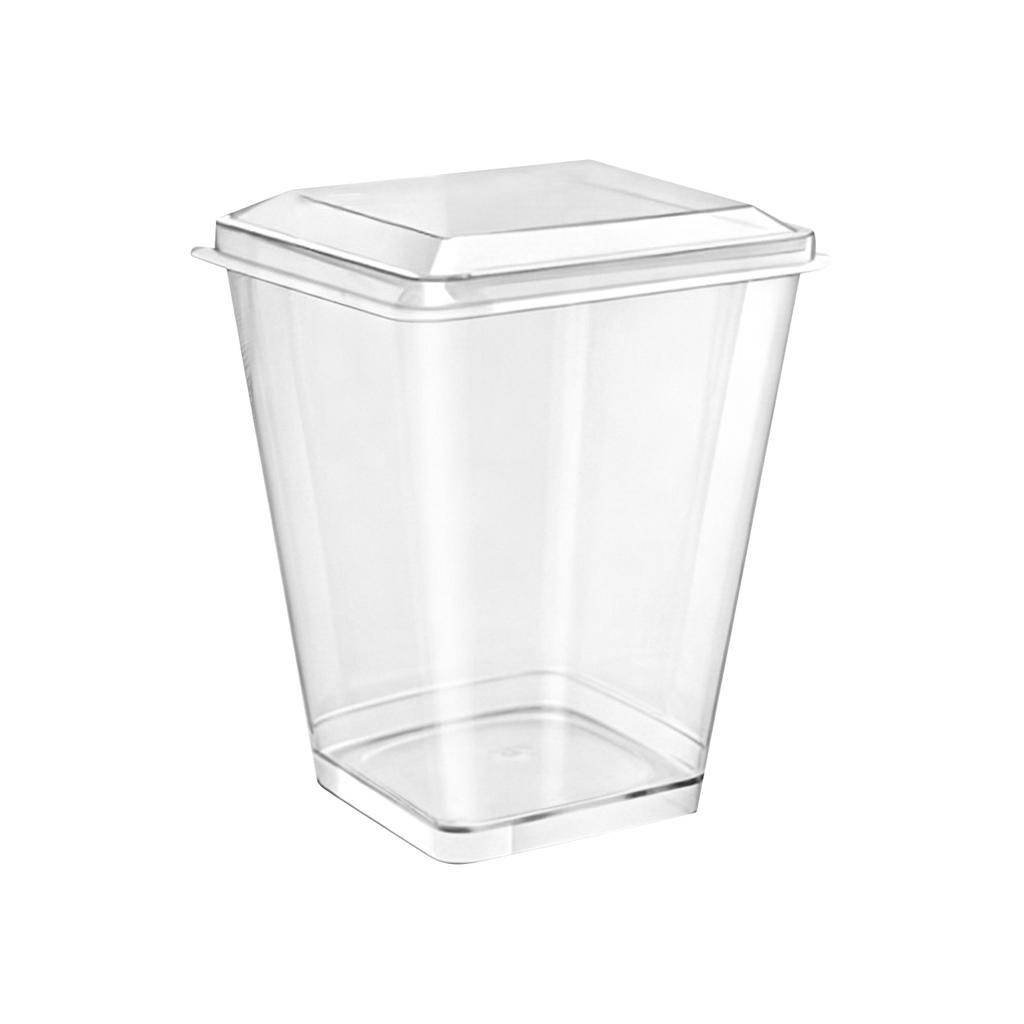 150 Pack Disposable Plastic Trapezoid Square Cups for Appetizers, Desserts, - Party Supplies