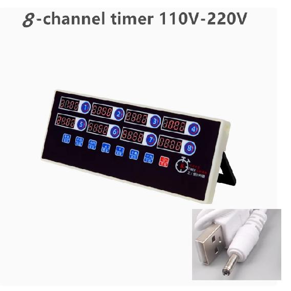 Kitchen Commercial Stainless Steel Digital Display Key Intelligent Blue Eight-Channel Automatic Countdown Timer Reminder Timer3
