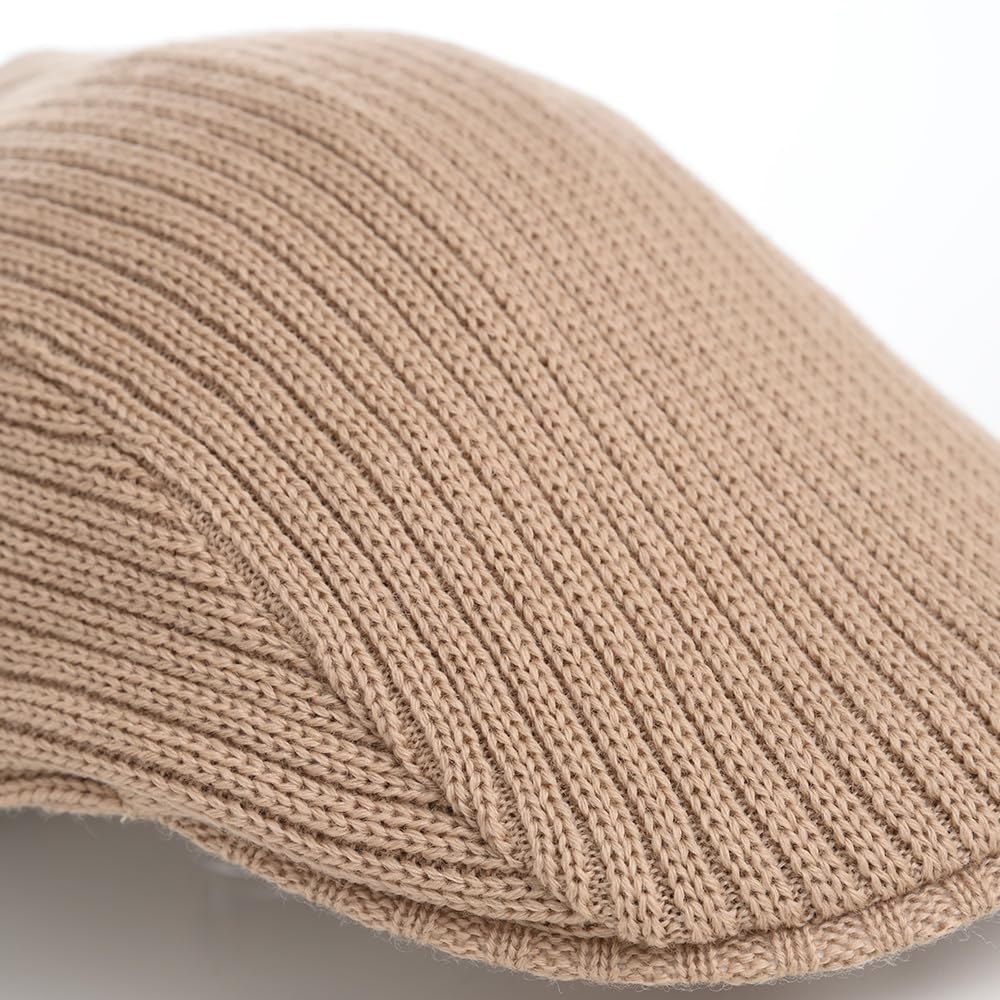 Lacoste Rib Knit Hunting Cap for Men and Size F Women, Beige, (L1284, Beige)