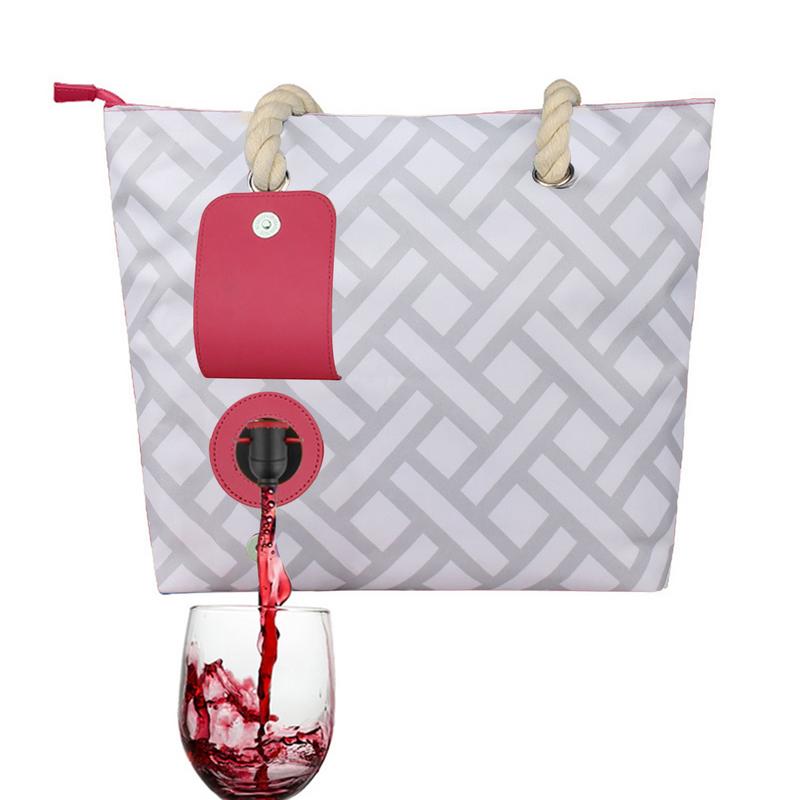 Borsa per Vino con Dispenser per Bevande Portatile Resistente allo Sbiadimento Borsa a Spalla per Esterno Spiaggia Viaggio Campeggio Picnic