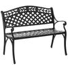 Panca a 2 Posti Panca da Giardino in Alluminio Panca in Metallo Panca con Braccioli Stile Casa di Campagna Nero 102,5 x 61 x 84 cm