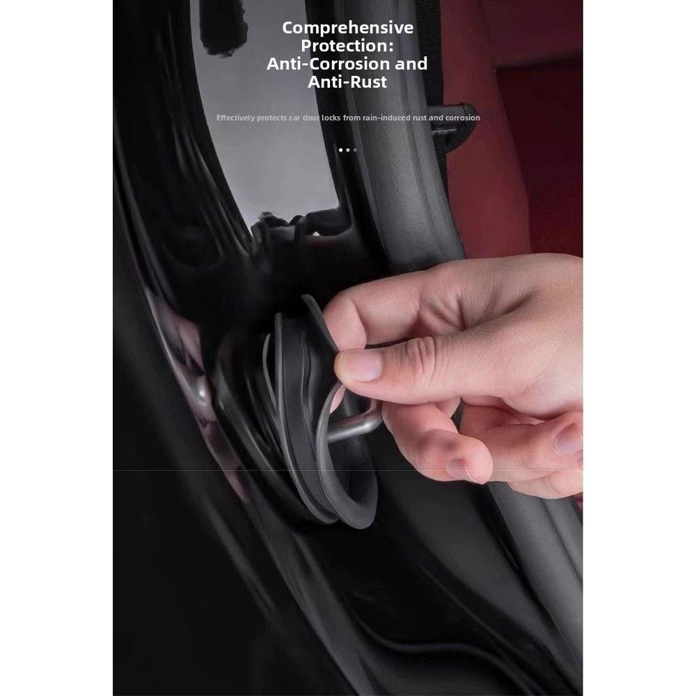 4Pcs Shock Absorbing Car Door Lock Pad Elastic Door Lock Protective Cushion  Auto Accessories