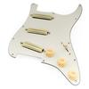 Musiclily Pro-SE Strat Wiring Pre-assembled Pickguard SSS Humbucker Ceramic Single-coil Size Aged White for Strat Electric Guitar
