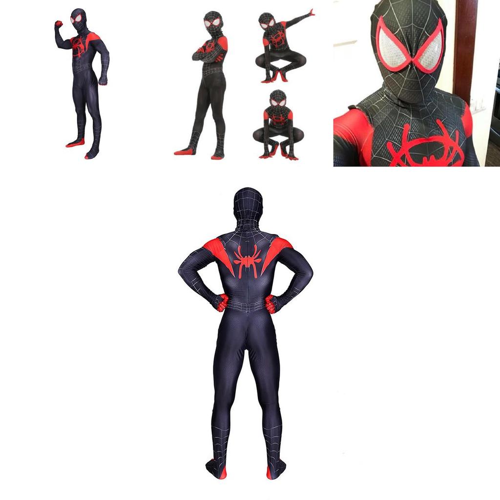 Spider Into The Spider-verse Lycra Spandex Kids Adult Costume With Exquisite Detail