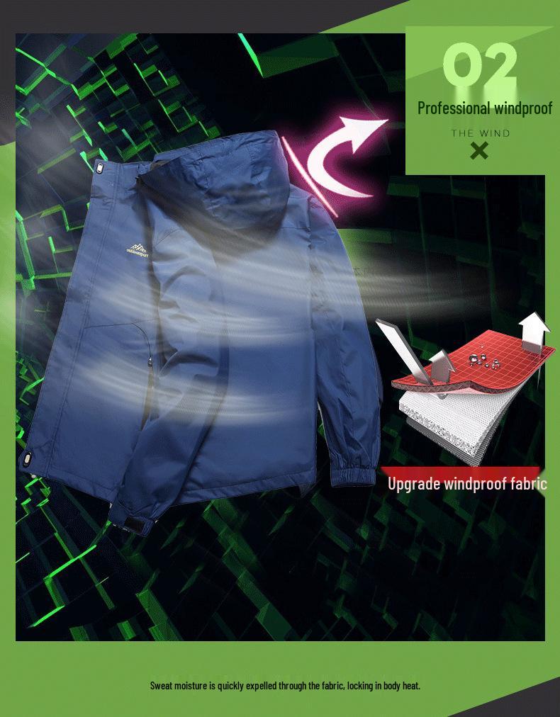 Unisex Spring/Autumn Waterproof Windbreaker: Lightweight, Single-Layer Outdoor Jacket - Perfect for Couples and Mountaineering.