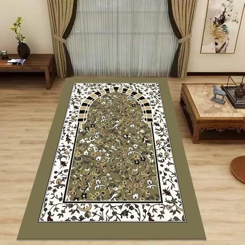 Authentic Ethnic Muslim Prayer Rug Living Room Decor Anti-slip Carpets Bedroom Soft Rug Entrance Doormat Cultural Muslim Carpet