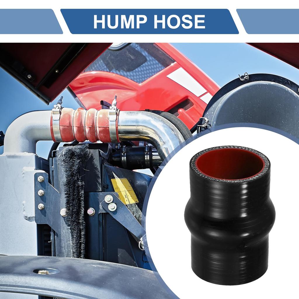 X AUTOHAUX 1pcs 45mm/1.77" 76mm/2.99" Length Black Red Car Silicone Hose Hump Hose Hose Universal