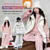 Girls' Fleece-Lined Sweatshirt Three-Piece Set - 2024 Autumn/Winter Trendy Casual Sportswear