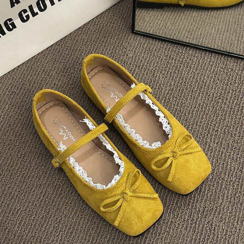 Bow Single Shoes Elegant Temperament Mary Jane Gentle Evening Breeze Summer Soft-soled French Premium Ballet Shoes
