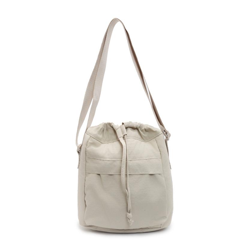 New Nylon Satchel Solid Color Simple Shoulder Bag Lightweight Small Cloth Bag Fashionable Versatile Messenger Bag Retro Women's Bag