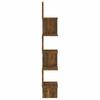 Wall Mounted Corner Shelf Smoked Oak Finish 20 X 20 X 127.5 Cm Particleboard