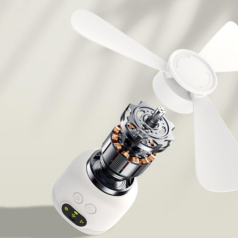 Rechargeable Ceiling Fan with Remote 4Speeds USB Ceiling Fan Hangings Fan for Camping Bed Camping Tent Canopys Cubicle