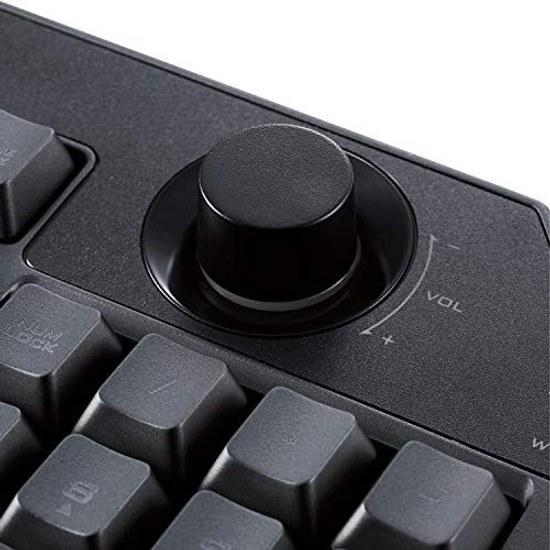 Elecom Gaming-Tastatur Kabelgebunden TK-G02UMBK Abnehmbare Handballenauflage Lautstärkeregler Membran Vollständige Tasten Schwarz