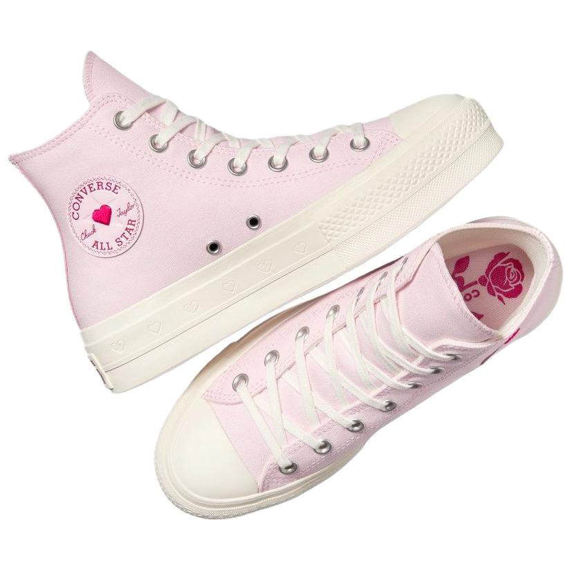 Converse Chuck Taylor All Star Piattaforma Rialzata High San Valentino 2025 Sneakers Donna Rosa Zucchero-Bacche Aigrette A13652C