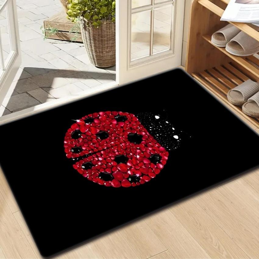 

Ladybug Rug – Red Insect Design, Soft Mat for Entryway, Kitchen, Bathroom door mat entrance 40x60cm16x24in 40x60cm16x24in