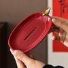 OIMG Red Ceramic Wedding Soap Dish - Set of 2