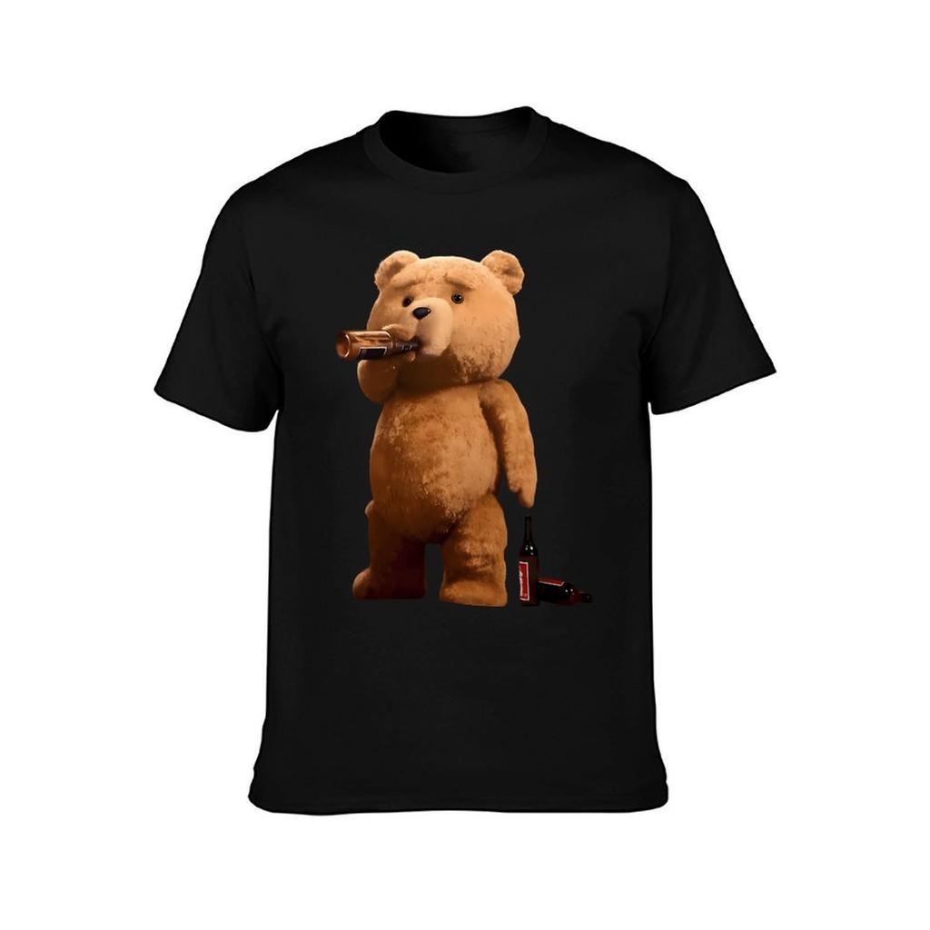 Ted the Bear Drinking Beer T-Shirt T Shirt Custom Print G Man T Shirts for Men T-Shirt