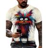 Cartoon 3D Print Funny Animal Graphic T-Shirts Summer O-Neck Short Sleeve Tops Casual Loose Men T-Shirt Harajuku Men's Clothing
