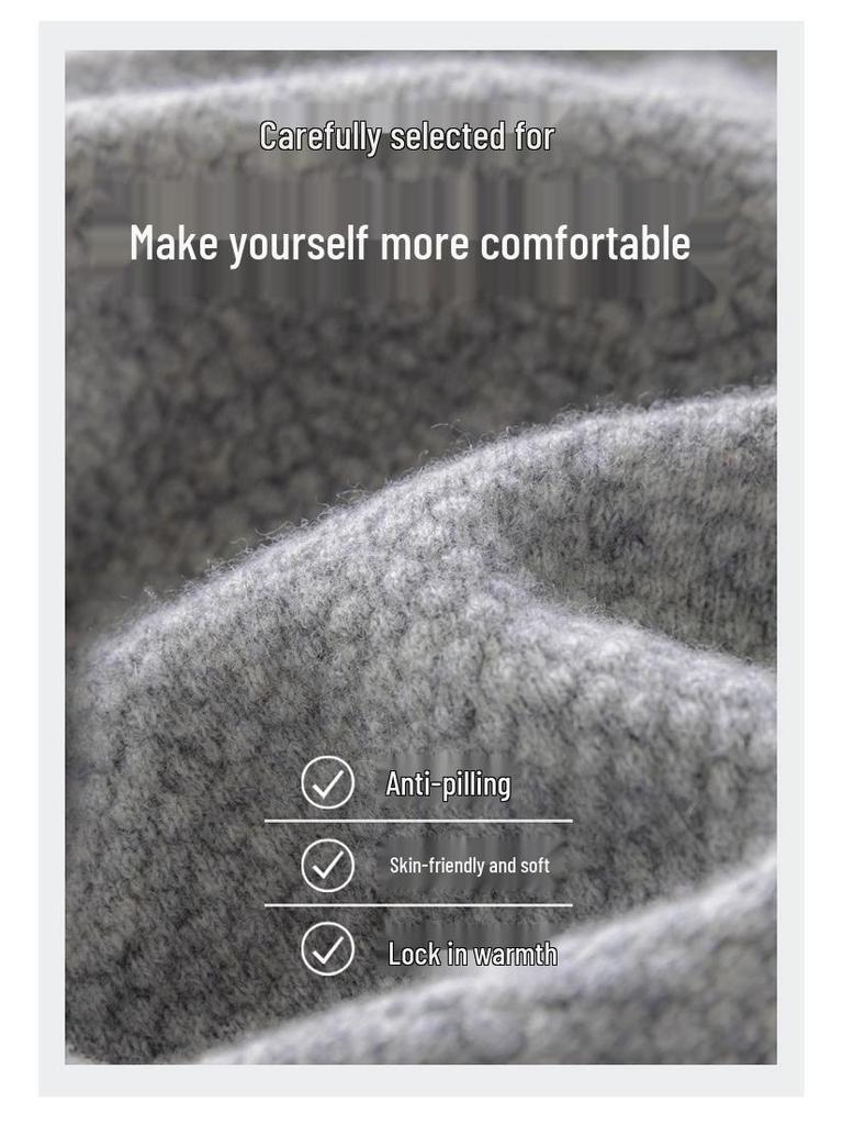 Men's Thick Wool Cardigan - Warm Half-High Collar Knit Sweater for Autumn/Winter