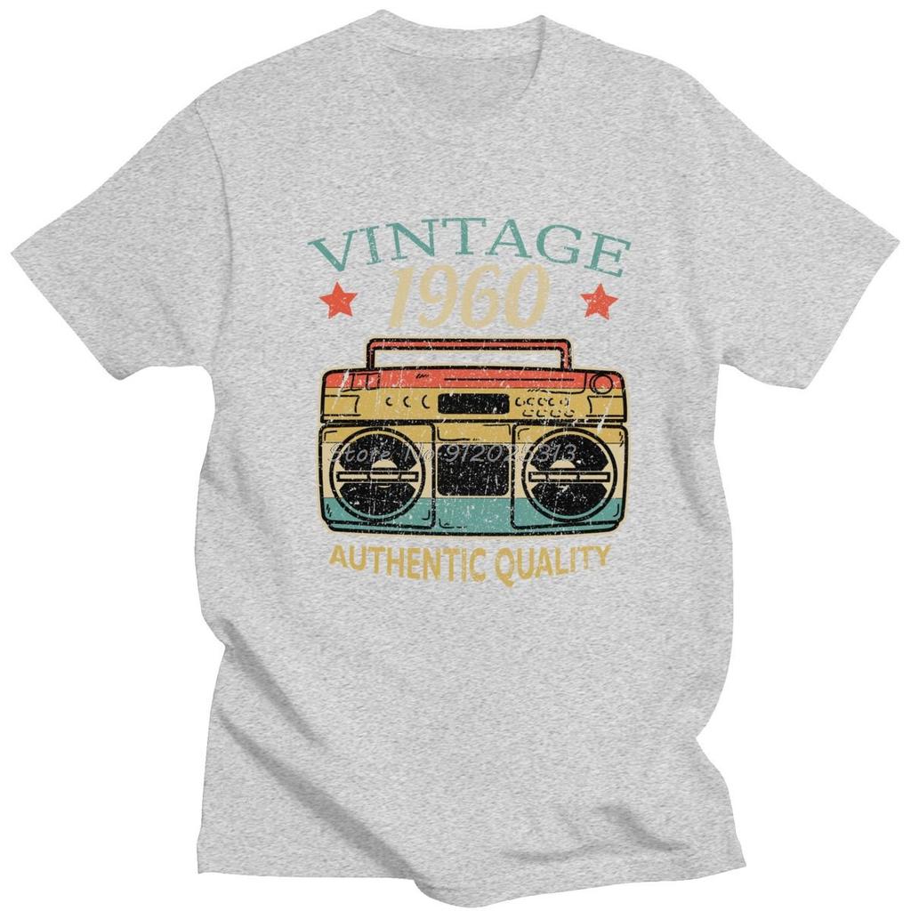 Stylish Mens Vintage 1960 T Shirt Radio Authentic Quality Tee Short Sleeves Roundneck Cotton Tshirt Birthday Gift Tshirt