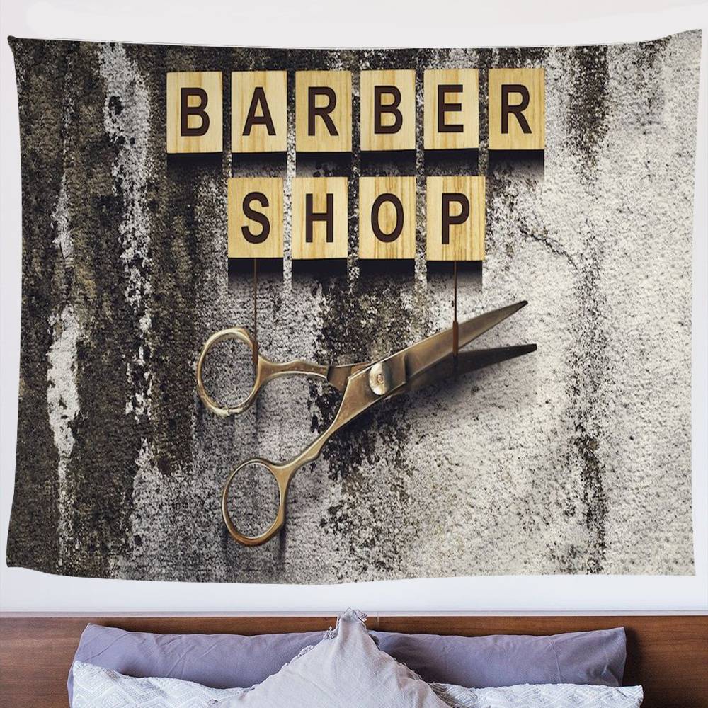 Vintage Barber Shop Welcome Hippie Wall Hanging Tapestries Bohemian Wall Tapestries Mandala INS Home Decor