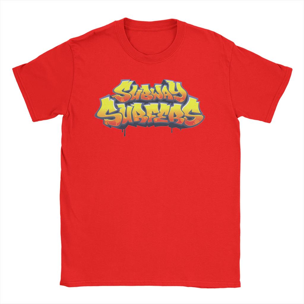 Unisex WOMEN TShirt Subway Surfers Logo Game Vintage 100 Cotton Tee Shirt Parkour Sport T Shirt Round Neck Tops Graphic Printed