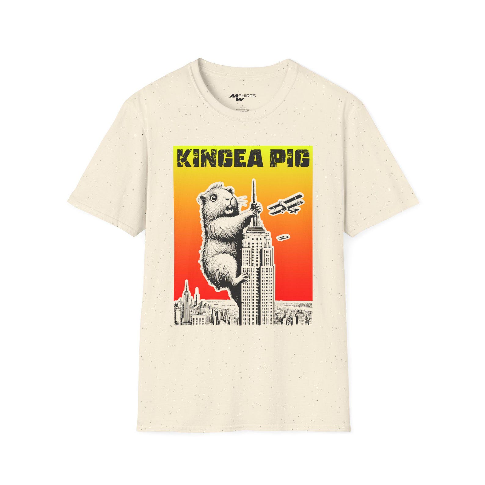 Kingea Pig T-Shirt: Comic Guinea Pig Empire State Print 4XL