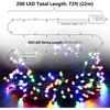 Flacchi Multi-Color Christmas Lights, 66 Ft 200 LED Battery Operated String Lights Waterproof 8 Modes & Auto Timer Mini Lights for Xmas Decorations,