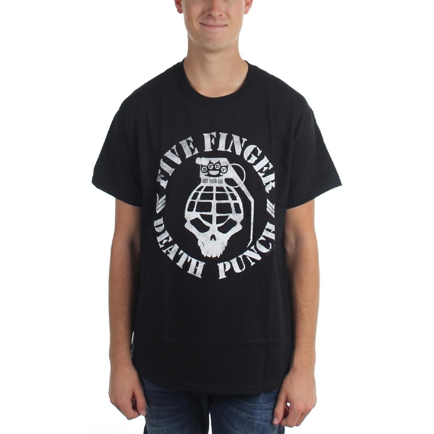 Five Finger Death Punch - Mens Grenade Skull T-Shirt S