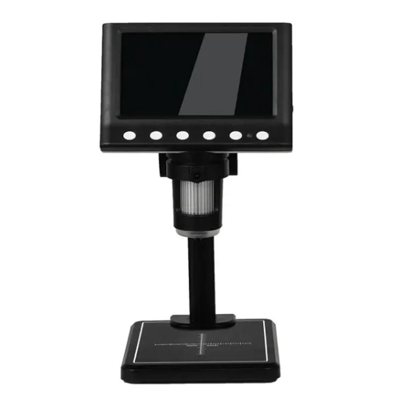 

4,3-дюймовый ЖК-цифровой микроскоп 40-1000X, паяльный микроскоп для монет с ошибками, USB-увеличительный микромикроскоп с 8 светодиодами, высокая подставка