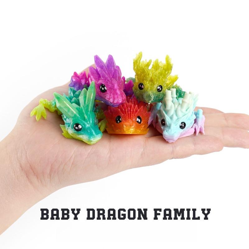 3D Printed Dragon Toys Colorful 3D Flexible Articulated Dragon Toy for Home Desk Decoration Stress Relief Toy for Kids & Adult