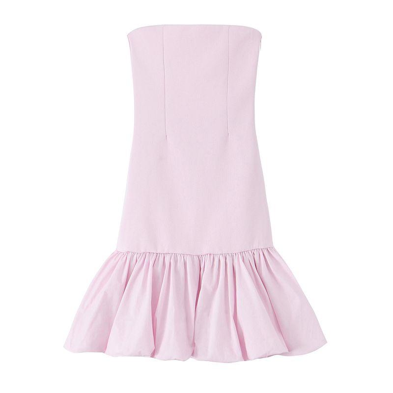 

Kaslead New Arrival Women s Clothing Fashion Style Fashion Balloon Version Tube Top Dress 3641362 Pink L