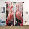 2 Stück Niedliches Tier Rosa Flamingo Druck Stangentasche Montage Digital Bedruckte Vorhänge für Wohnzimmer Küche Schlafzimmer Fenster Jalousien