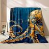 Multiple sizes Octopus pattern art design Print Blanket Flannel Material Soft Warm for All Seasons Home Outdoor Camping Picnics