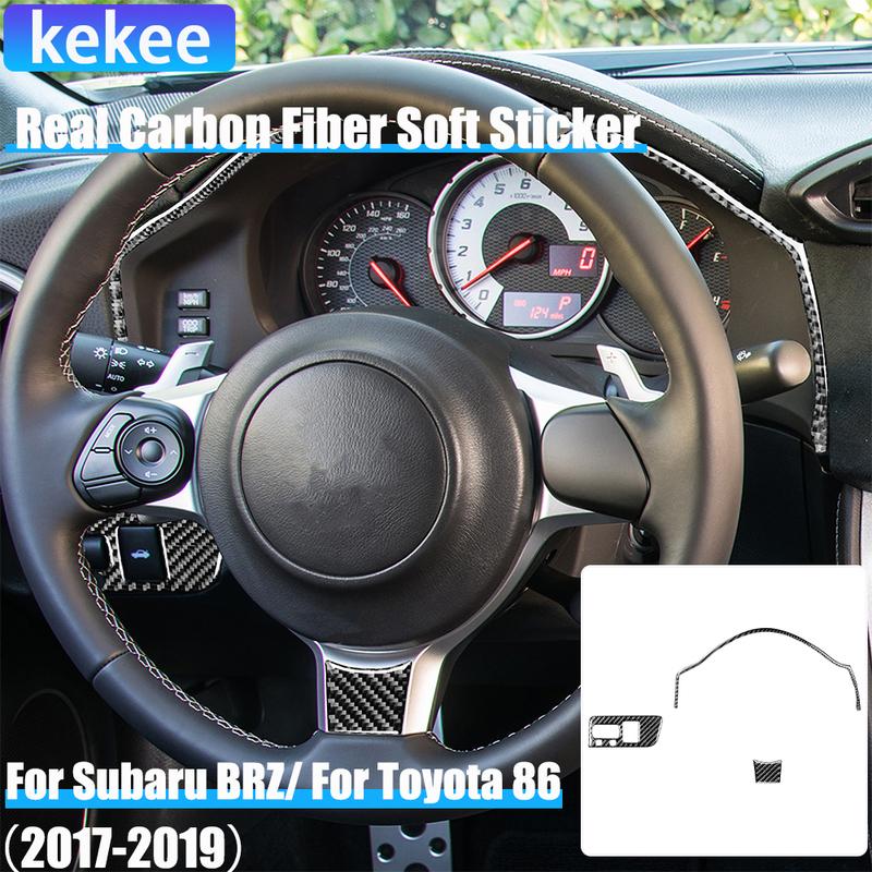 Real Carbon Fiber Car Accessories Speedometer Headlight Switch Cover Soft Sticker For Subaru BRZ Toyota 86 GT86 2017 2018