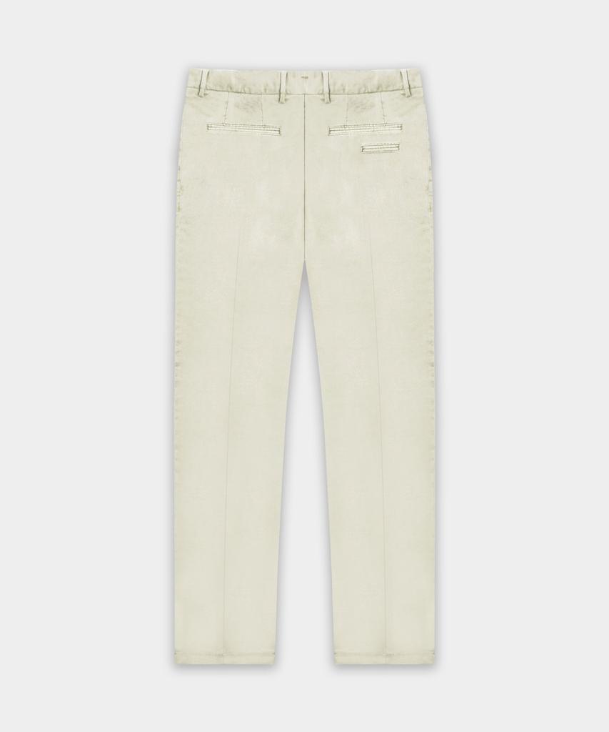 BIRBANTE Natural Garment-Dyed Stretch Pants - Ecru