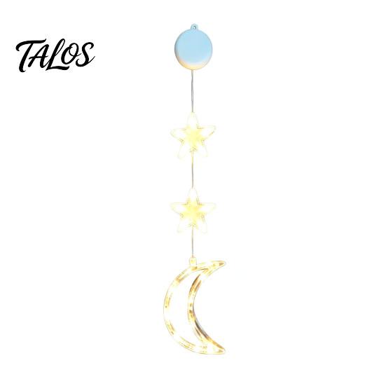 Christmas Tree Pendant Decorations Star Moon Window Hanging Light, Warm LED String Lights, Battery Operated Lamps Decorative Atmosphere Lamp for Home