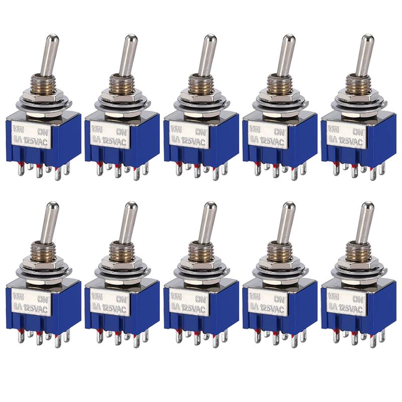 10pcs ON-OFF-ON / ON-ON Miniature Toggle Switches Mini MTS-102 103 202 203 Power Button Switch Car