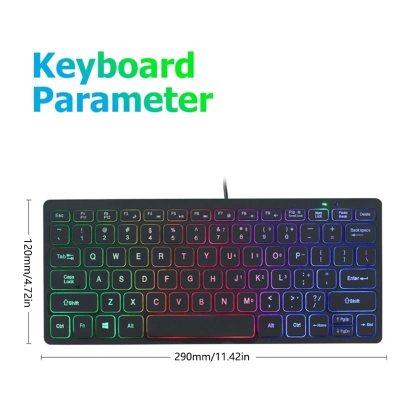 Corded Keyboard with Translucent Keycaps Slim and Lightweight Quiet to Operate for Home and Office Use